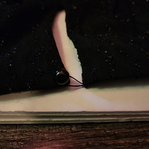 Vintage Onyx Nite Black Evening Gown With Some Sparkle 80s Retro Goth Whimsygoth - Picture 11 of 11